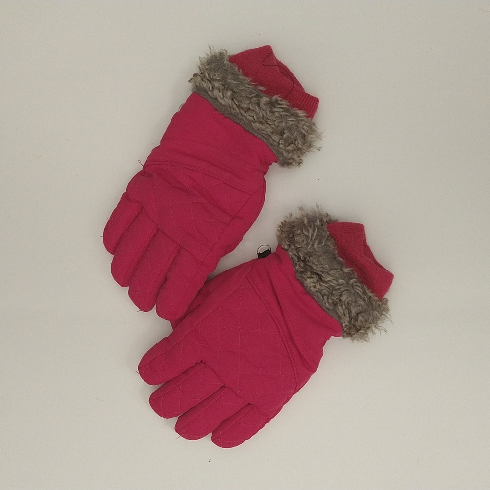 Girls Pink Warm Gloves
